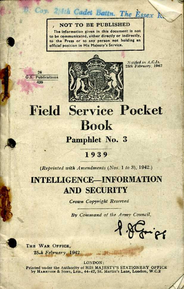 Field Service Pocket Book No3 1939 Intelligence