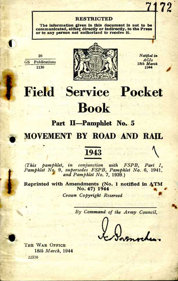 Field Service Pocket Book Volume 2 No5 1943