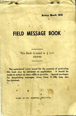 Field Message Book 1943