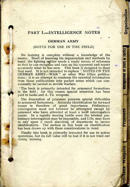 German Army-Part 1 &2  Intelligence notes October 1942