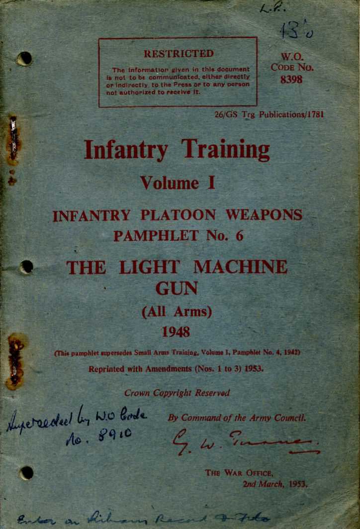 The Light Machine Gun InfantryTraining Pamphlet No6 1948