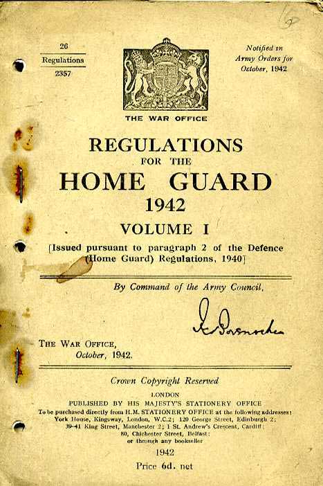 Regulations for the Home Guard 1942 Vol 1