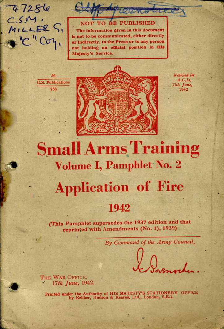 Small Arms Training No2- Application of fire 1942