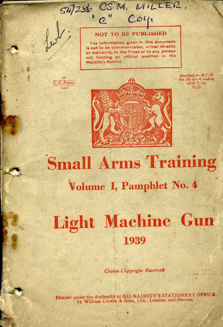 Small Arms Training No4- Light Machine Gun 1939