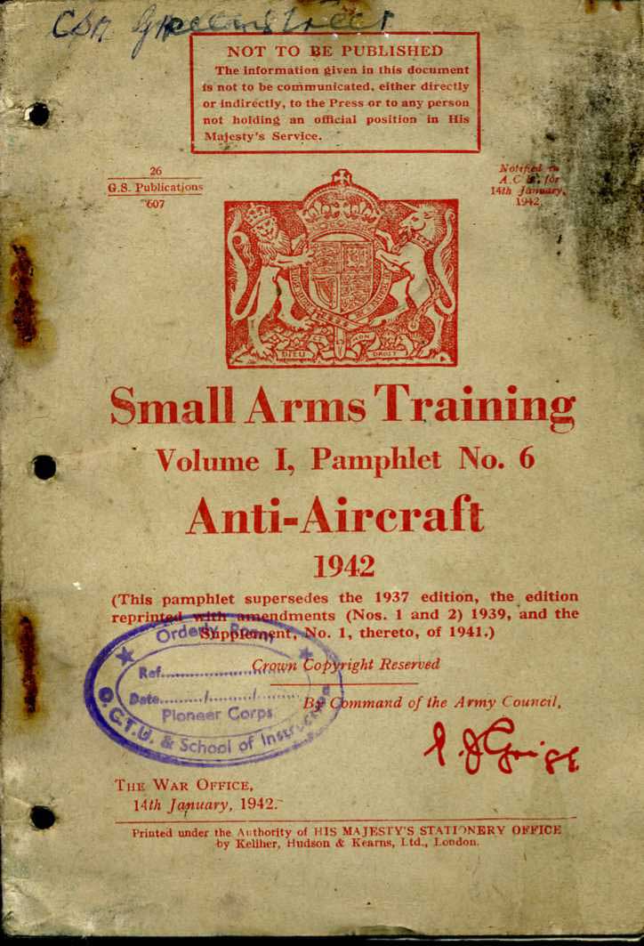 Small Arms Training No6- Anti-Aircraft 1942