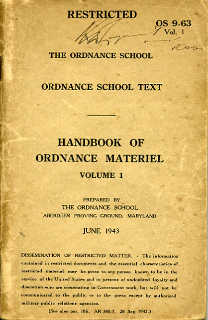 Handbook of Ordnance Materiel Vol1 1943