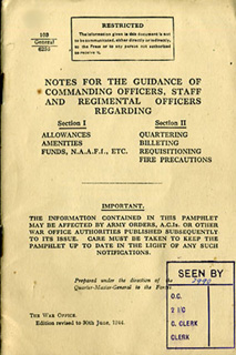 Notes for Guidance of Commanding Officers, Staff and Regimental Officers 1944