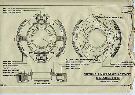 WW2 Drawing of ChurchillTank Steering & Main Brake Assembly