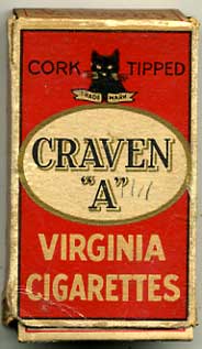 Craven A empty Cigarette packet