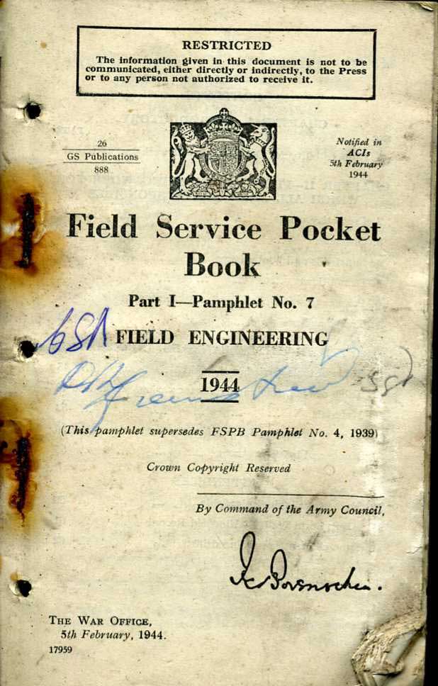 Field Service Pocket Book Volume 1 No7 1944