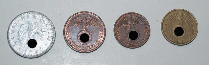 4x 3rd Reich coins  £10