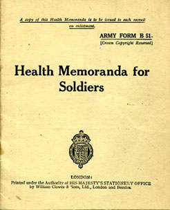 Health Memranda for Soldiers 1941 printed 1945