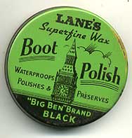 Lanes Shoe Polish, wartime tin