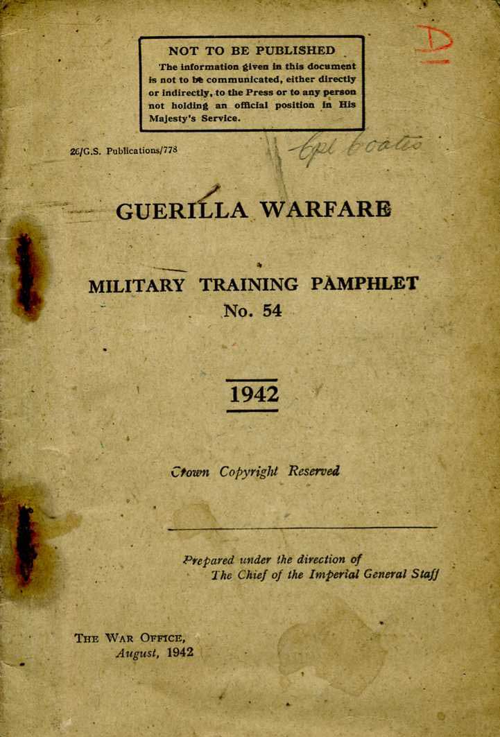 MTP No54 Guerilla Warfare 1942-Scarce manual