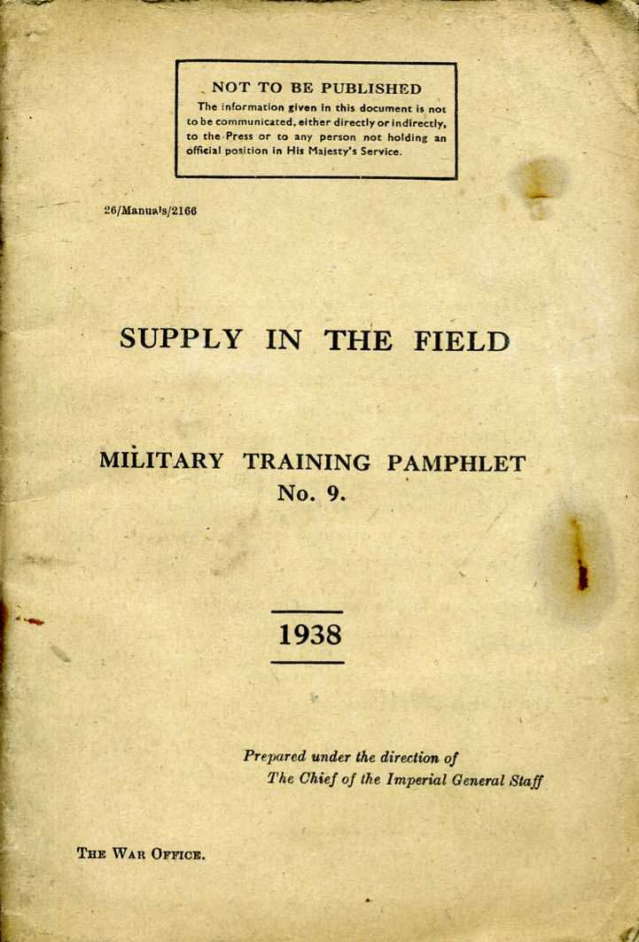 MTP No9 Supply in the Field 1938