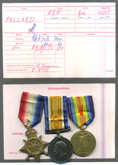 14/15 medals Trio to Pte James C Poplett KIA Somme 12/8/16 £250