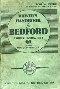 Bedford driver handbook for Bedford QL June 1945 £35
