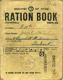 WW2 Food Ration Book