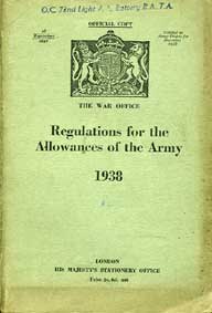 Regulations for the Allowances of the Army 1938 £9.50