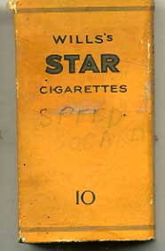 Star (type 2) empty Cigarette packet