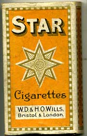 Star (type 1) empty Cigarette packet