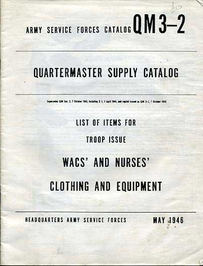 Quatermaster supply catalog for WACS & Nurses 1946
