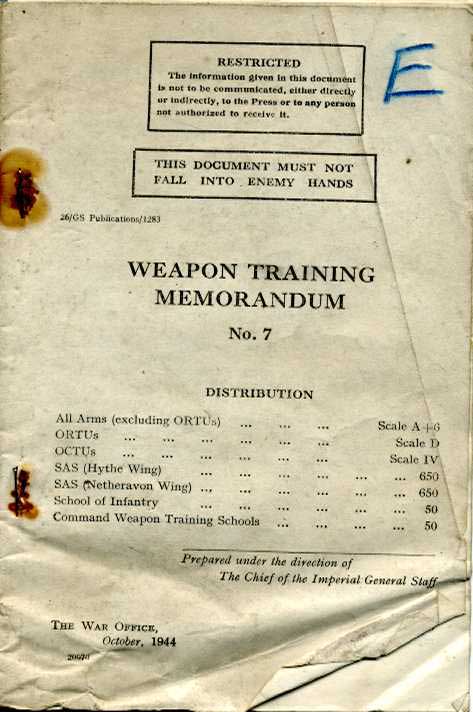 Weapons Training Memorandum No7 1944