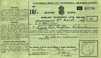 1937 Wireless licence